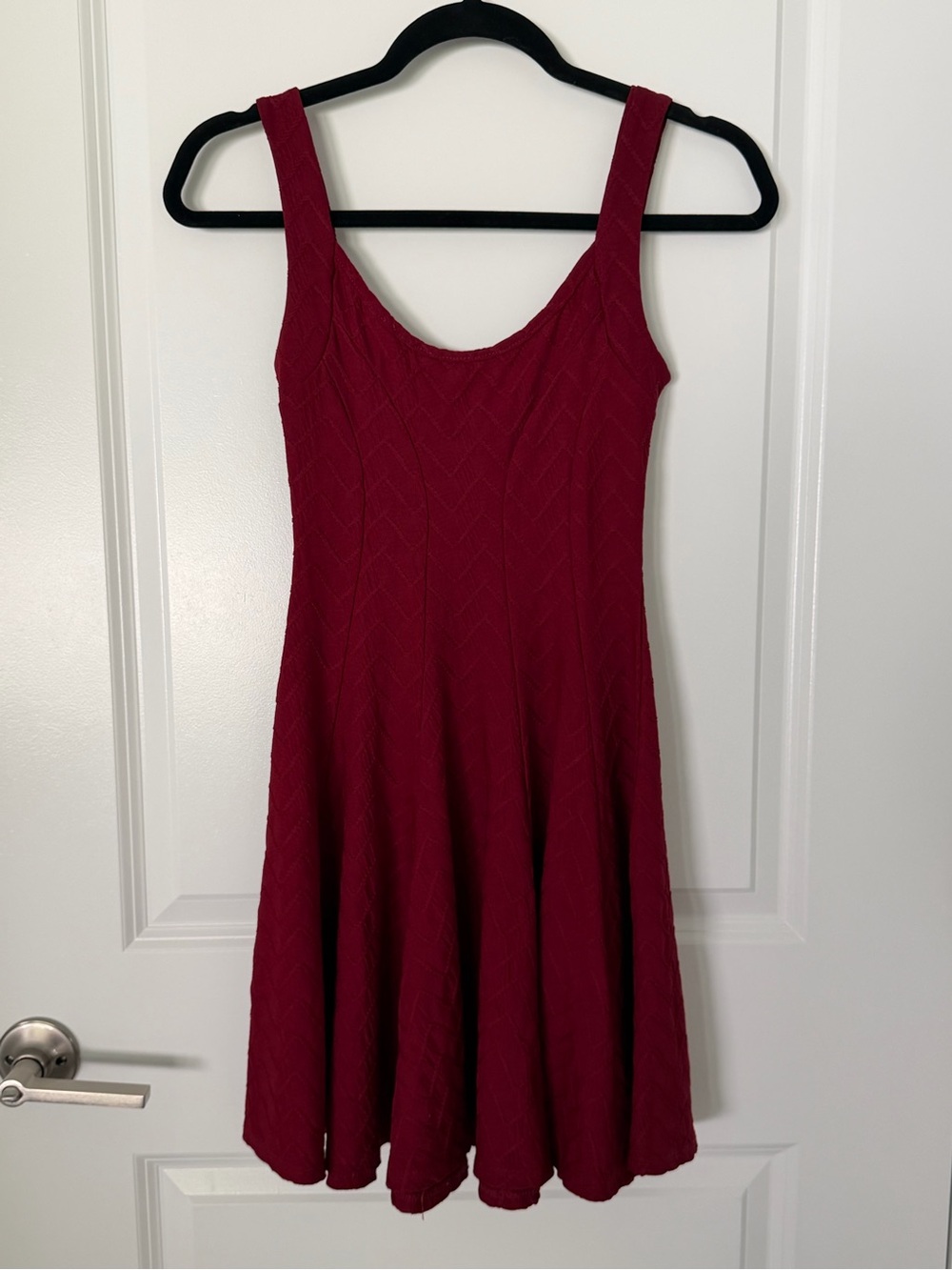 Charlotte Russe Red Textured Fit & Flare Skater Dress 90s Y2K Size S